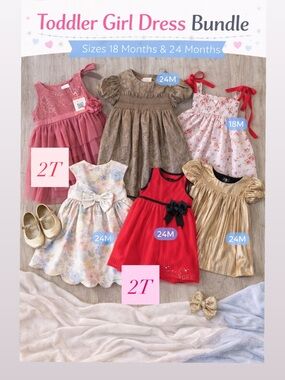 Toddler Girl Designer Dress Bundle 2T–24M | Kate Spade, Tahari Special Occasion